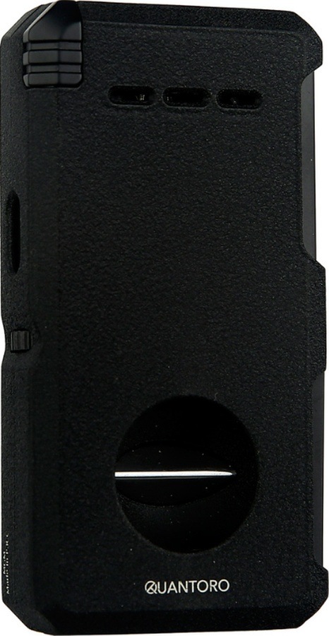 Quantoro Çift Torch Pürmüz V-cut/delicili/iğneli Mat Siyah Metal Puro Çakmağı - Trz1086