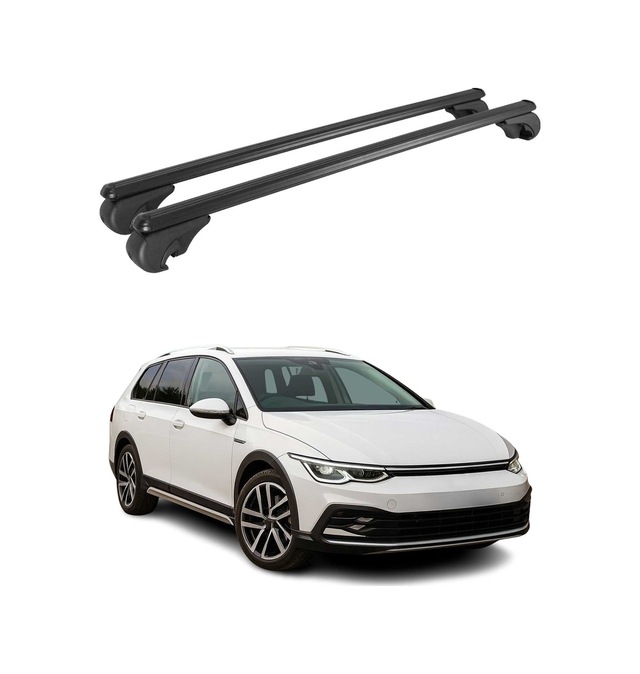 Vw Golf Vııı Alltrack 2020-2027 Arası Uyumlu Port Bagaj Taşıyıcı Ara Atkı Alüminyum Siyah 2 Parça