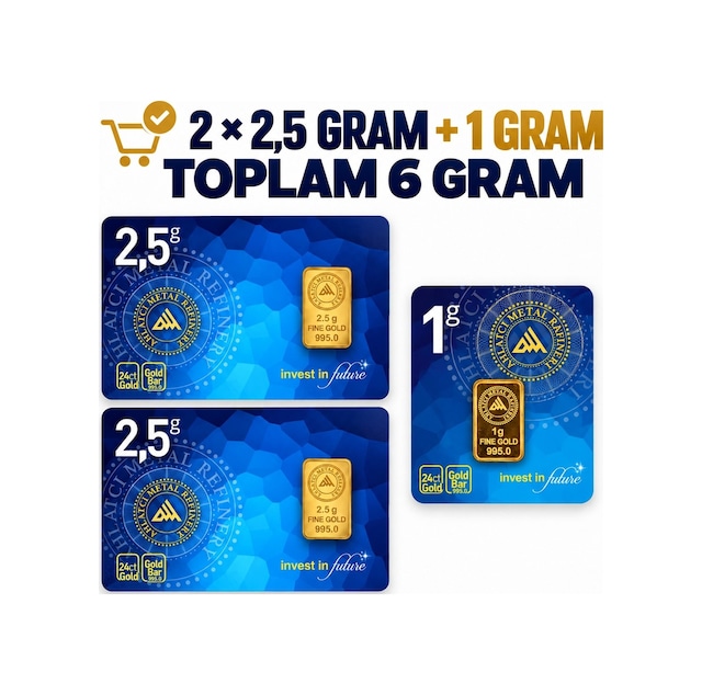 Ahlatcı Kuyumculuk 24 Ayar-6 Gram Külçe Altın (2.5x2 +1)