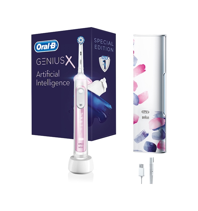 Oral-B Genius X Al Art of Brushing Blush Pink Şarj Edilebilir Diş Fırçası