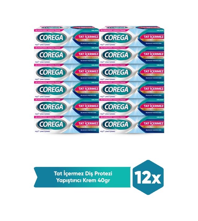 Corega Tat Içermez Yapıştırıcı Krem 40g X 12 Adet