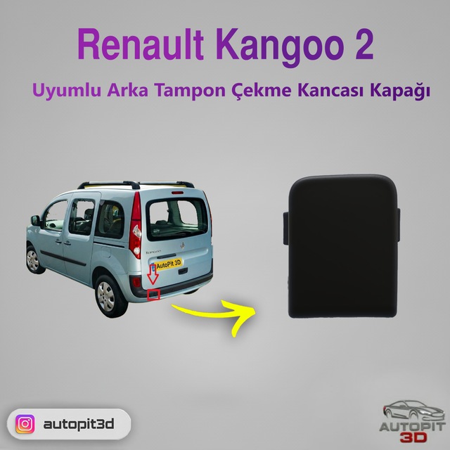 Renault Kangoo 2 2008 Uyumlu Arka Tampon Çeki Demiri Kapağı