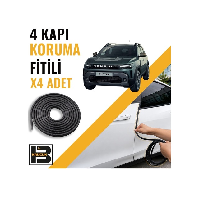 Dacia Duster 3.nesil Kapı Koruma Fitili-4 Kapı-siyah-bm2181