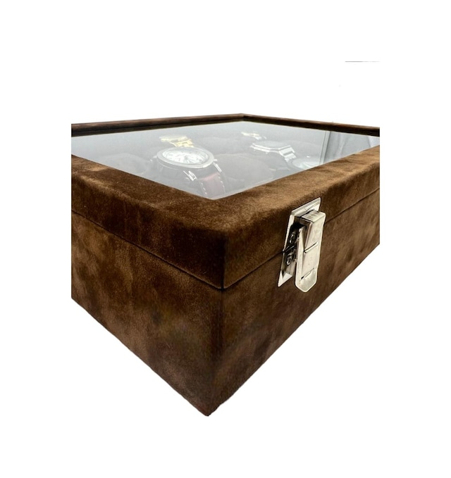 RichBox 15'Li Saat Kutusu Süet Kahverengi