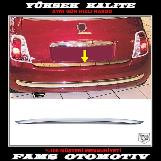 Fiat 500 Krom Alt Bagaj Çıtası 2007 Üzeri P. Çelik