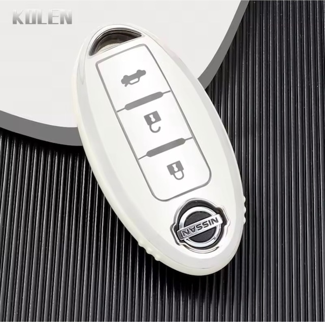 Qashqai X-trail Juke Navara Micra Pulsar Note Anahtar Kılıfı Beyaz-silver