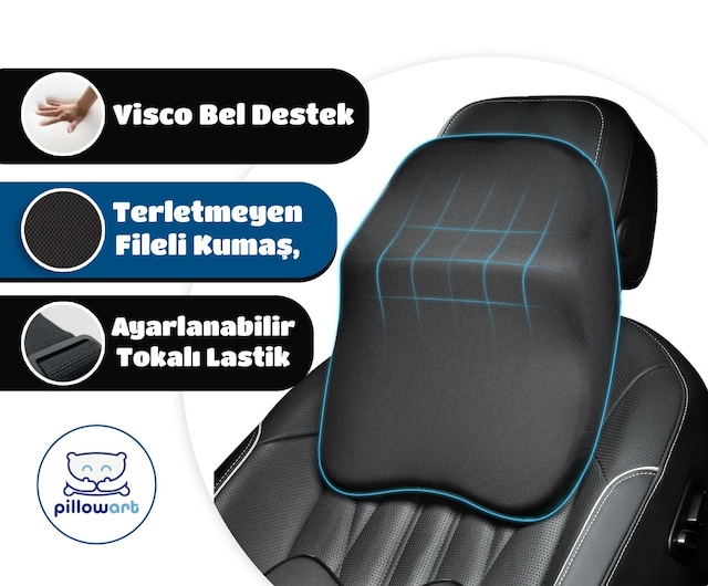 Pillowart Visco Araba Boyun Yastığı Ortopedik Oto Boyun Yastığı