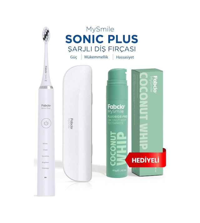 Fabcio Mysmile Sonic Plus Şarjlı Diş Fırçası + Diş Macunu Hediye