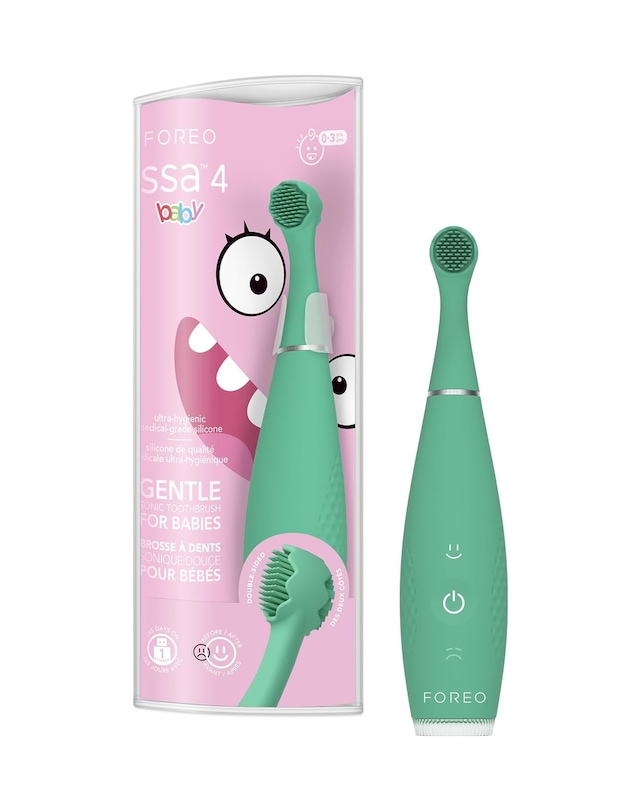 Tr Issa 4 Baby Silikon Sonic Diş Fırçası Seti, Çift Taraflı Kıllar, Eğlenceli Gülümseme Özelliği, Hassas