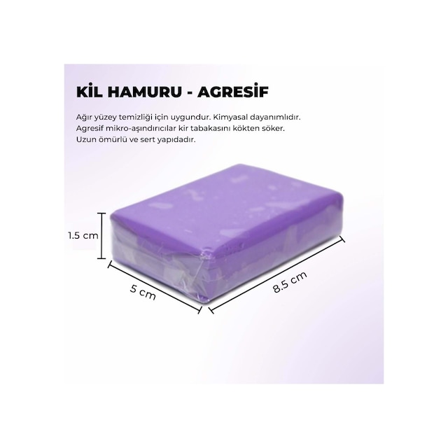 Detail Market Agresif Yüzey Temizleyici Kil Hamuru Sert Mor 100 Gr