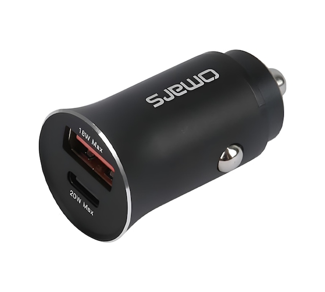 Omars USB Type-C PD 20W Çift Portlu Araç içi Hızlı Şarj Cihazı