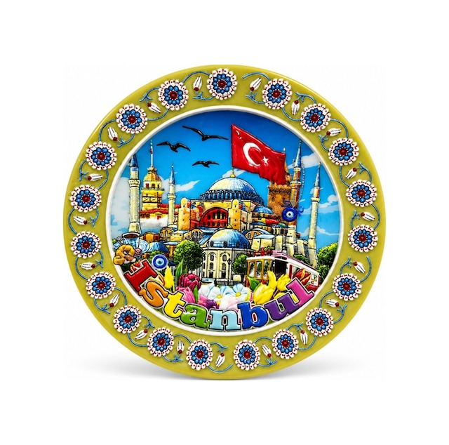 1 Adet Seramik Magnet İstanbul Temalı 7,5 Cm Ölçüsünde Buzdolabı Mıknatısı Souvenir Dekoratif Hatıra