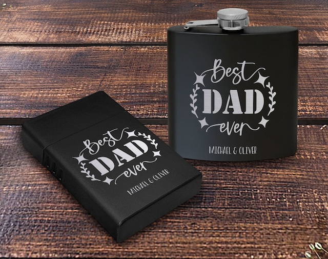 Bk Gift Kişiye Özel İsimli Siyah Çelik İçki Matarası Ve Sigara Kutusu Hediye Seti-9, Hediyesi, Erkek Hediye, Alkol Matarası