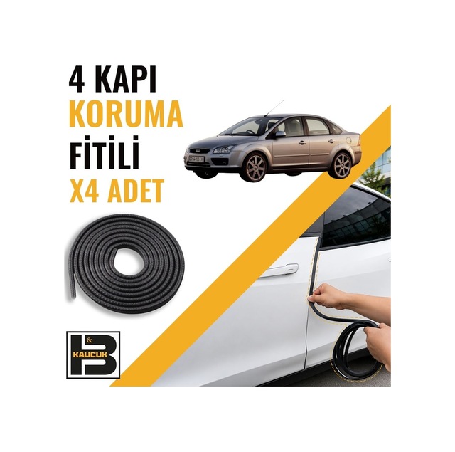 Ford Focus Sedan 2.nesil Kapı Koruma Fitili-4 Kapı-siyah-bm2236