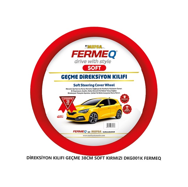 Direksiyon Kılıfı Geçme 38cm Soft Kırmızı Dkg001k Fermeq