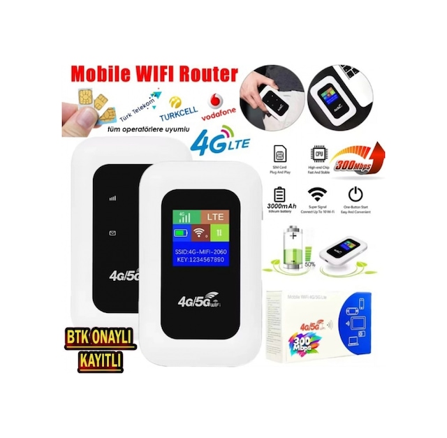 4g/5g A8-e Mobil Sim Kartlı Wifi Router 300mbps Kablosuz 3000mah Taşınabilir Hotspot Cep Modem