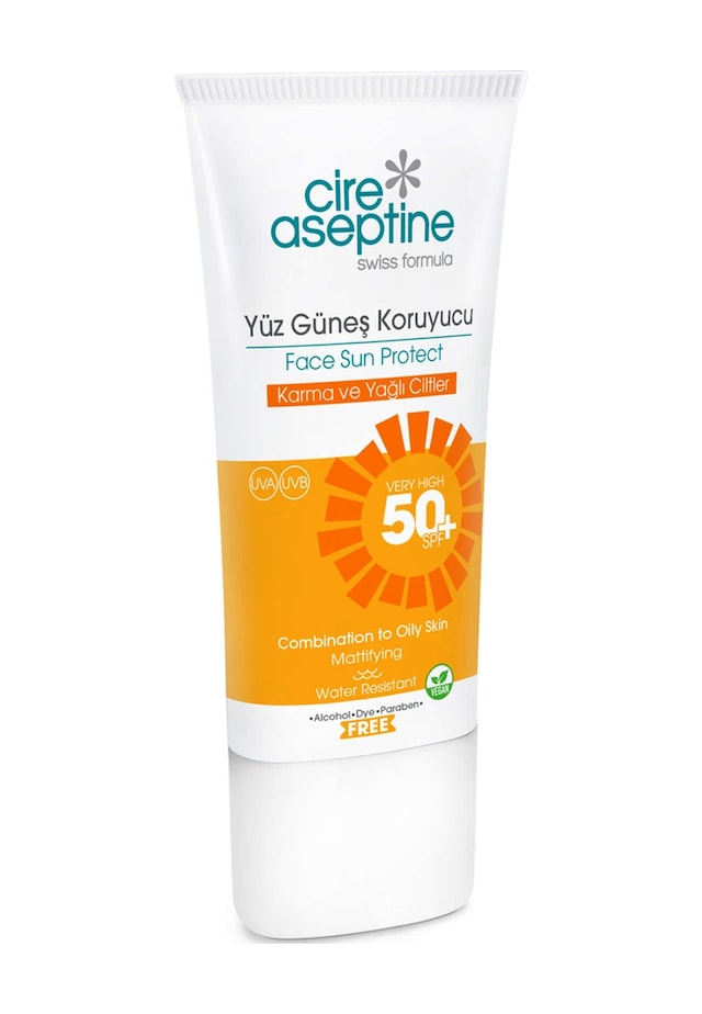 Cire Aseptine Karma ve Yağlı Ciltler İçin Koruyucu Yüz Güneş Kremi SPF50+ 50 ML