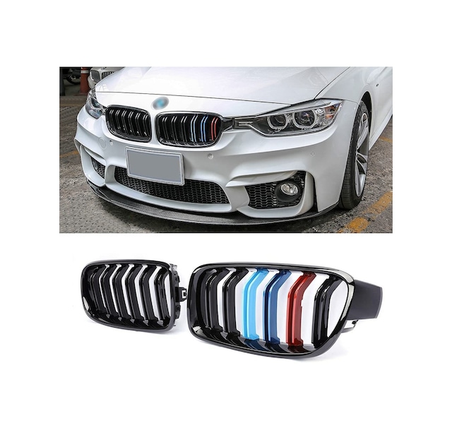 Autogp Bmw F30 Ön Panjur Böbrek M Şeritli Renkli 2012 / 2018 Gry-m3-bm-f30-12-rr