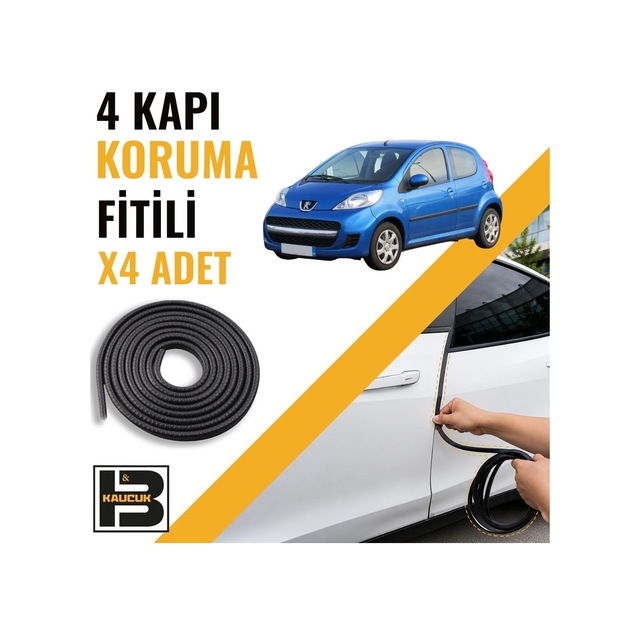 Peugeot 107 Kapı Koruma Fitili-4 Kapı-siyah-bm2509