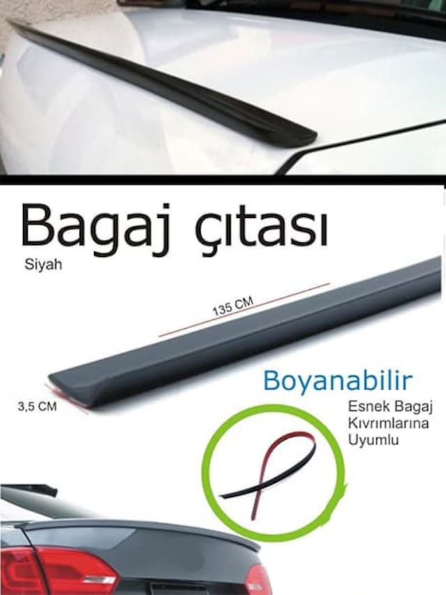 Universal M3 Spoyler Bagaj Üstü Rüzgarlık Sedan Araçlara