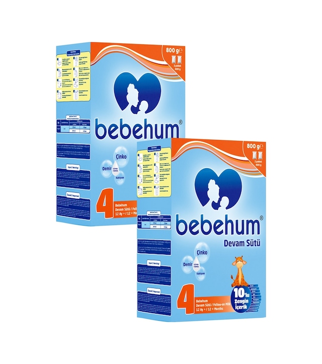 Bebehum 4 Numara Devam Sütü 12 Ay+ 800 gr x 2 Adet