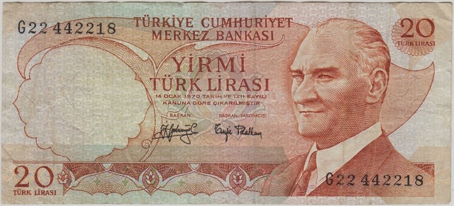 6. Emisyon 3. Tertip 20 Lira G22 Çt.