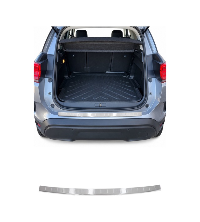 Citroen C5 Aircross 2018-2025 Uyumlu Krom Arka Tampon Eşiği Paslanmaz Çelik Taşlı Mat