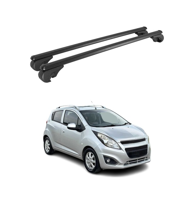 Chevrolet Spark M300 2010-2015 Arası Uyumlu Port Bagaj Taşıyıcı Ara Atkı Alüminyum Siyah 2 Parça