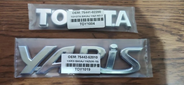 Toyota Yaris Bagaj Yazısı 2001 - 2017 Toyota Yaris Bagaj Yazısı
