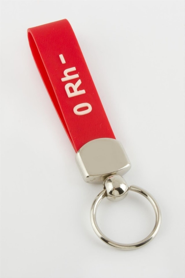 0 - 126 - Rh Negatif Grubu - Spt-gld - Anahtarlık Kırmızı