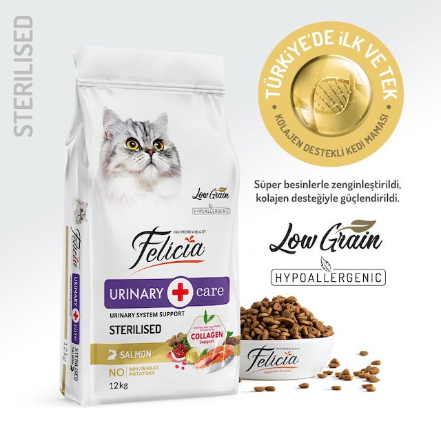 Felicia Sterilised Düşük Tahıllı Somonlu Kısırlaştırılmış Yetişkin Kedi Maması 12 KG