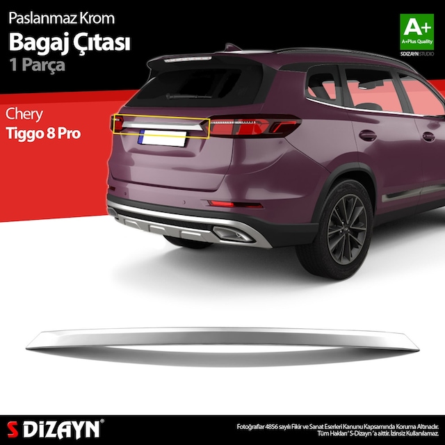 S-dizayn Chery Tiggo 8 Pro Krom Bagaj Çıtası 2022 Üzeri