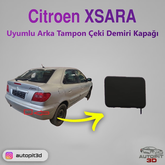 Citroen Xsara 1997 2004 Uyumlu Arka Tampon Çeki Demiri Kapağı