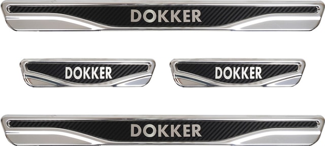 Dacia Dokker Uyumlu Kapı Eşiği Karbon Krom 4 Parça