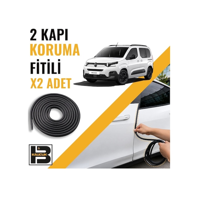 Citroen Berlingo 2019-2025 Kapı Koruma Fitili-iki Kapı-siyah-bm1159