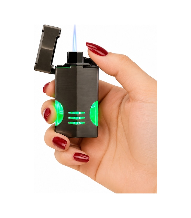 Metal Gaz Dolumlu Led Işıklı Çakmak Premium Hediyelik Model