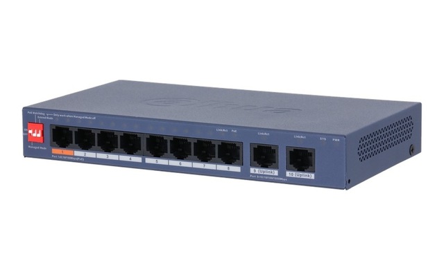 Dahua Cs4010-8et2gt-60 8 Port 10/100 + 2 Port Gıgabıt Uplınk Cloud Yönetilebilir 60w Poe Metal Kasa