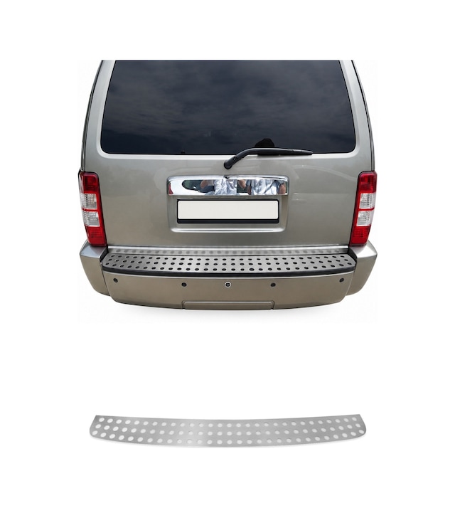 Dodge Nitro 2007-2012 Uyumlu Krom Arka Tampon Eşiği Paslanmaz Çelik Taşlı Mat