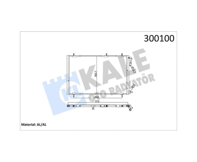Klima - 49 - Radyatörü Kondenser Peugeot P206 98-09 1.1-1.4-1.6-2.0-1.4hdı-1.6hdı Mt - Dpmıx-hb - Kurutucusuz 552x363x16