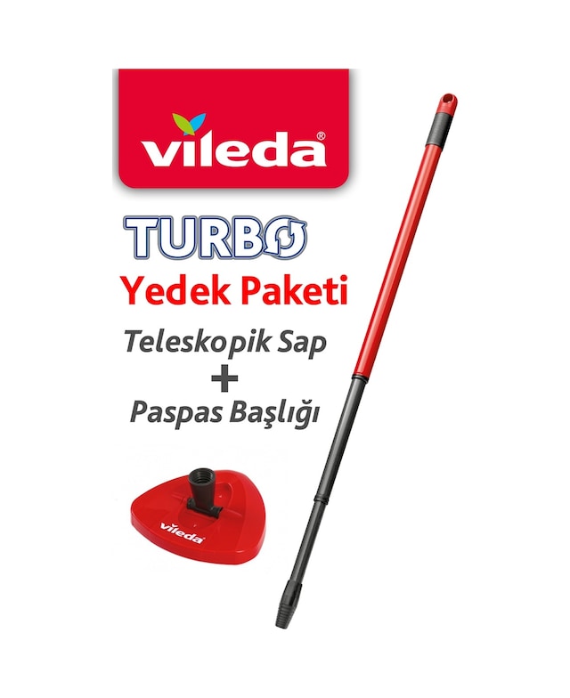 Vileda Turbo Teleskopik Sap + Üçgen Başlık
