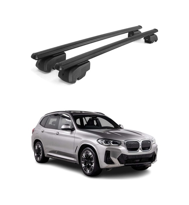 Bmw İx3 G08 2020-2025 Arası Uyumlu Port Bagaj Taşıyıcı Ara Atkı Alüminyum Siyah 2 Parça
