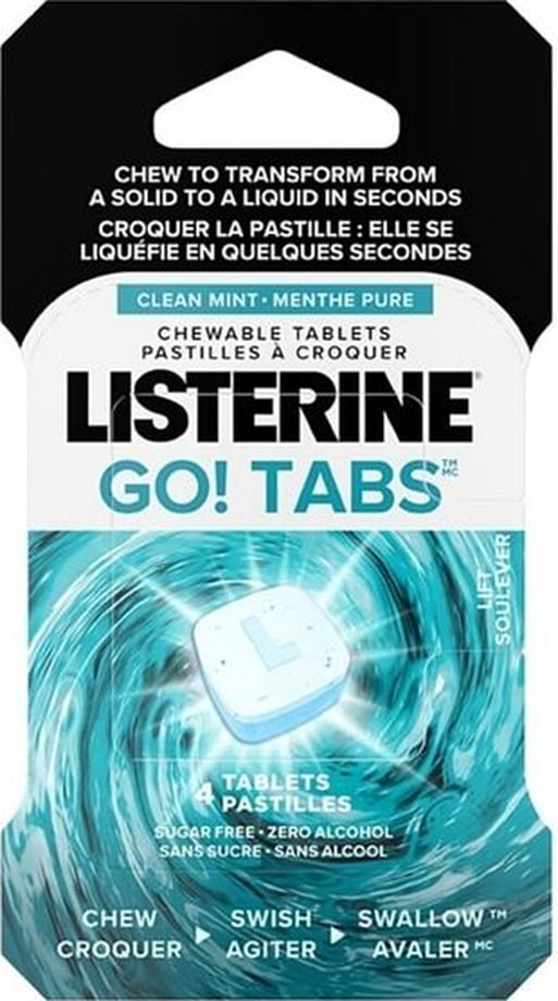 Listerine Go Tabs Clean Mint Çiğneme Tableti 4'lü