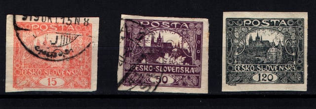 Çekoslovakya 1919-1920 Posta Pulları 15,50,120h Ws2207 Teşhir Ürün