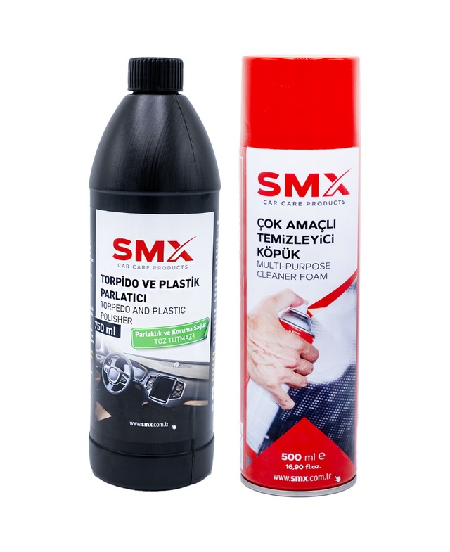 Çok Amaçlı Temizleyici Köpük Sprey 500 Ml + Torpido Plastik Parlatıcı 750 Ml.