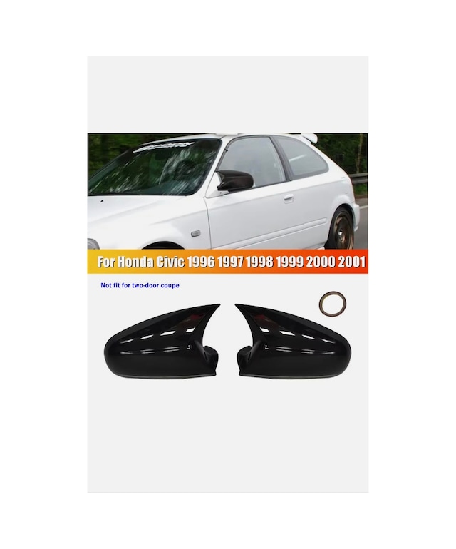 Honda Civic 1996-2001 Yarasa Ayna Kapağı Pianoblack İthal Abs Plastik A+ Kalite