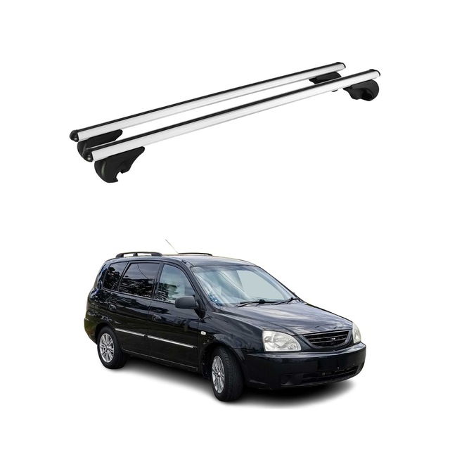 Kia Carens I 2002-2006 Arası Uyumlu Port Bagaj Taşıyıcı Ara Atkı Alüminyum Gümüş 2 Parça