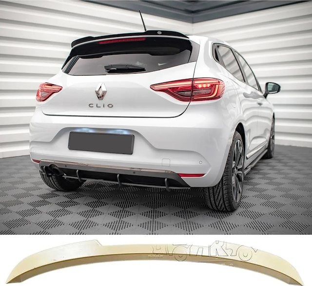 Renault Clio 5 Bagaj Üstü Spoiler Parlak Siyah Spoyler Plastik İthal Uyumlu
