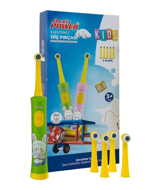 Acti Power Kids Elektrikli Şarjlı Sonic Çocuk Diş Fırçası + 5 Yedek Başlık
