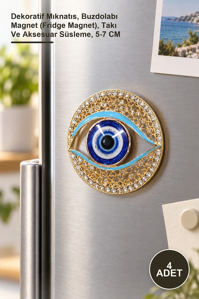 4 Adet Taşlı Magnet Dekoratif Mıknatıs, Buzdolabı Magnet Fridge Magnet , Takı Ve Aksesuar Süsleme, 5-7 Cm