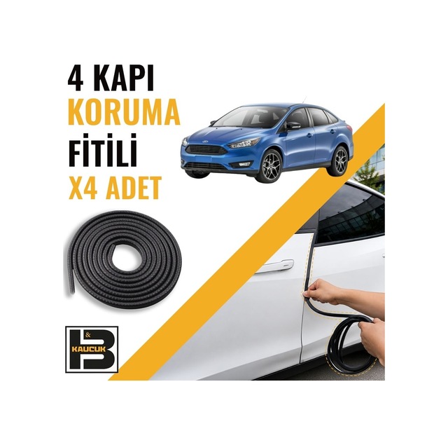 Ford Focus Sedan 3.nesil Kapı Koruma Fitili-4 Kapı-siyah-bm2242